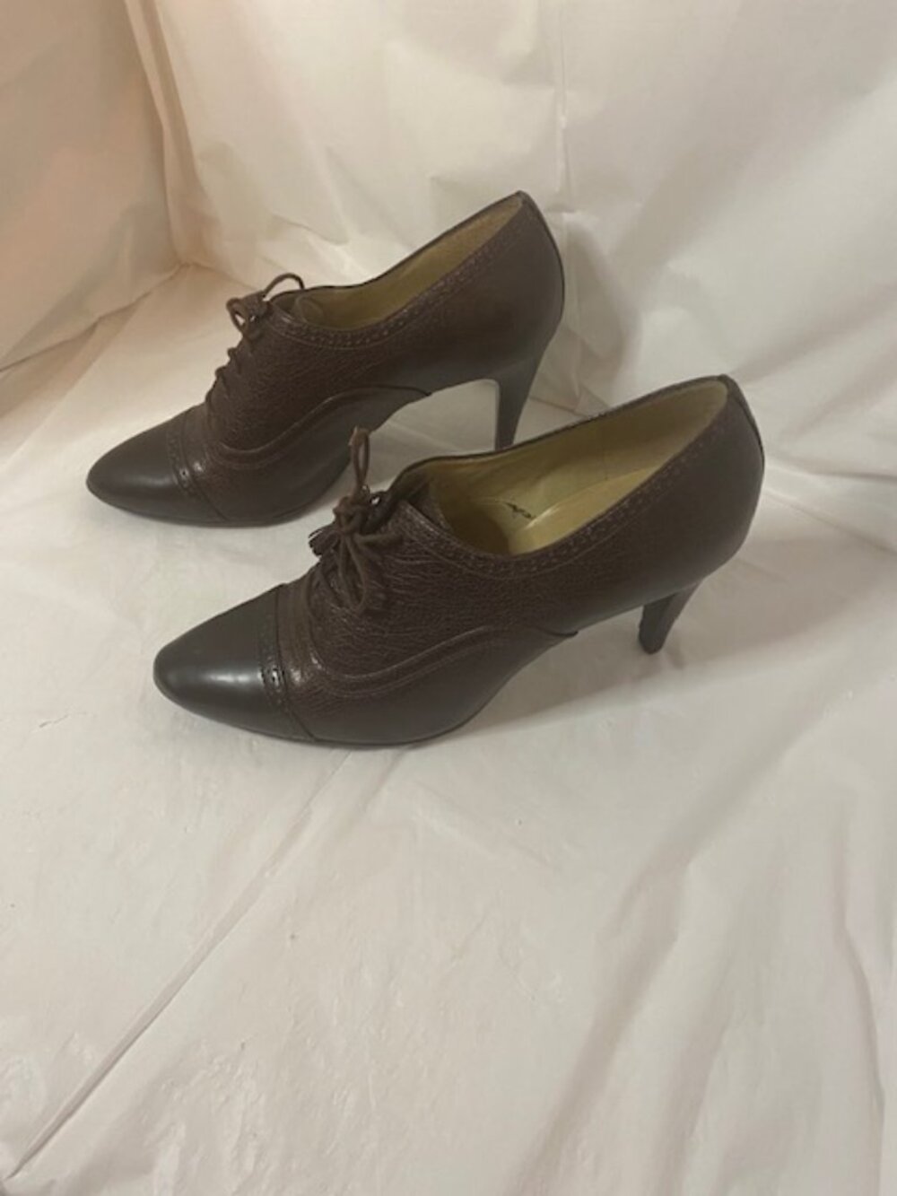 Talbots Leather Oxford Heels Dark Brown Size 8.5 M - Picture 4 of 9